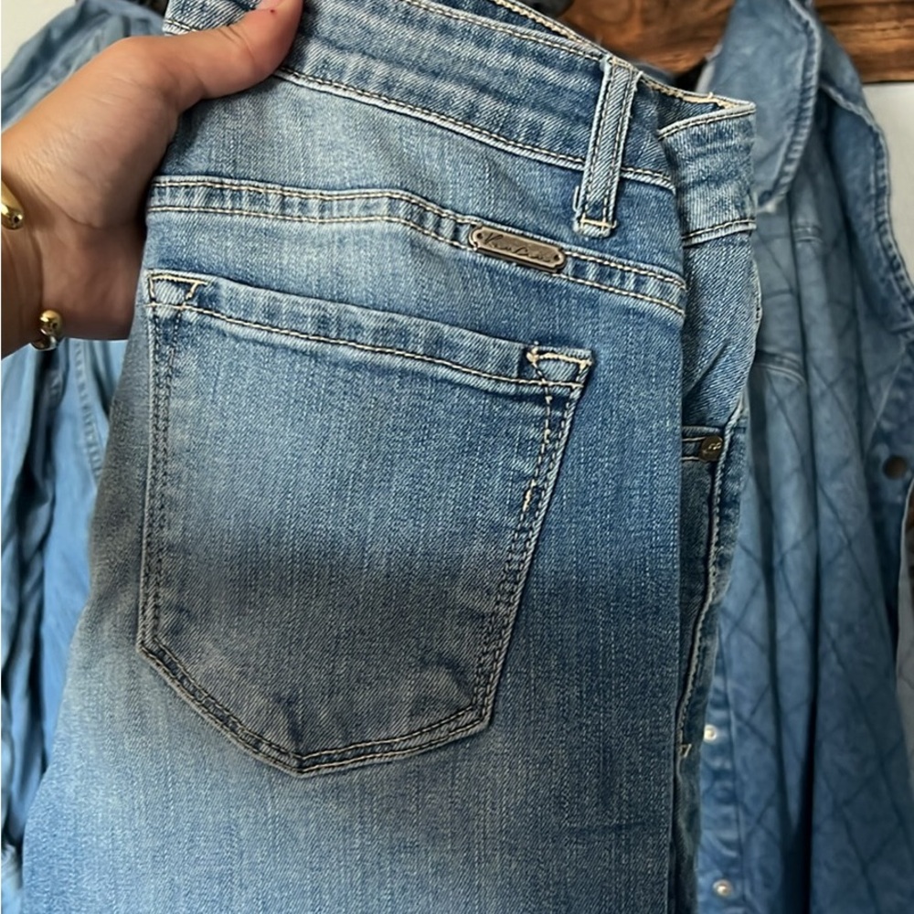 KanCan Blue Skinny Jeans with Contrast Stitching